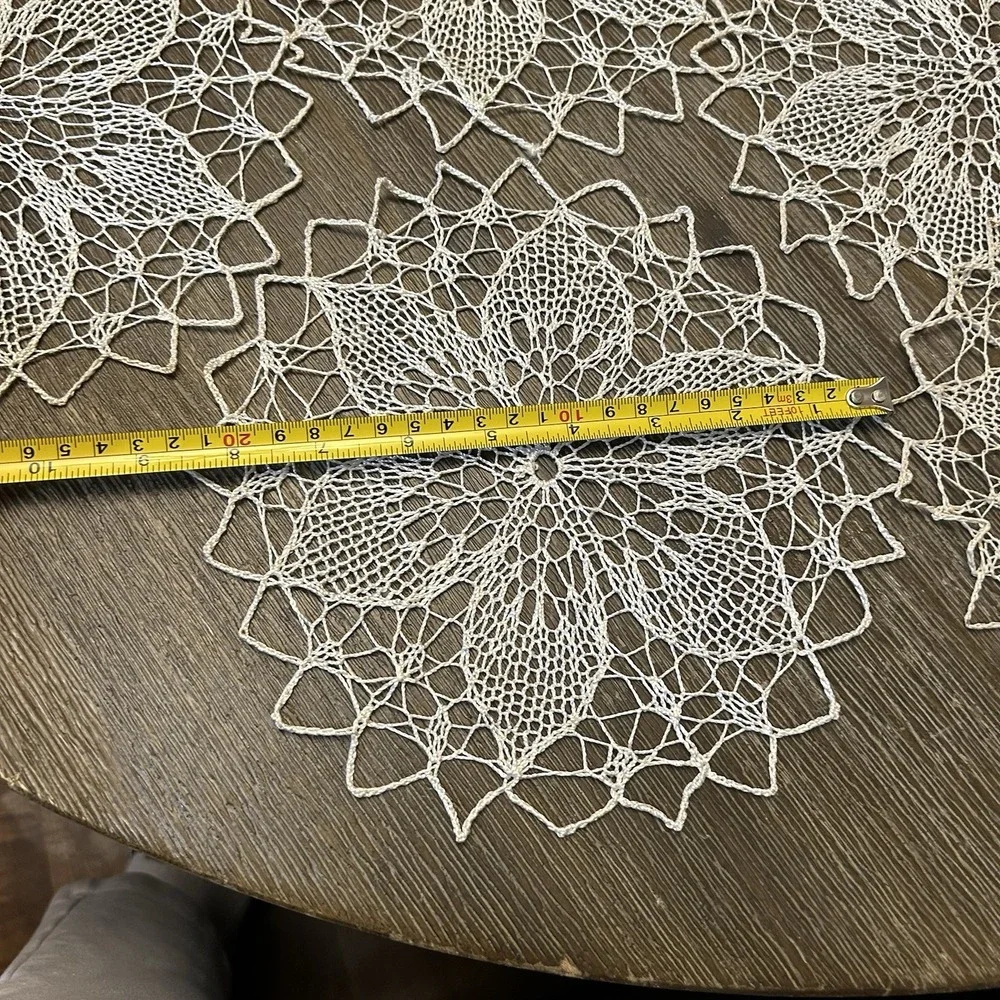 Antique Handmade Crochet Lace Doilies Lot 15 Matching Floral 8-9